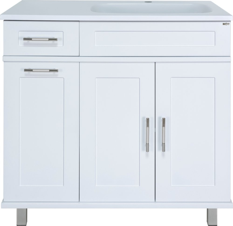 Тумба с раковиной Misty Купер 90 R с бельевой корзиной (П-Куп01090-012БкП+ФР-00003478)