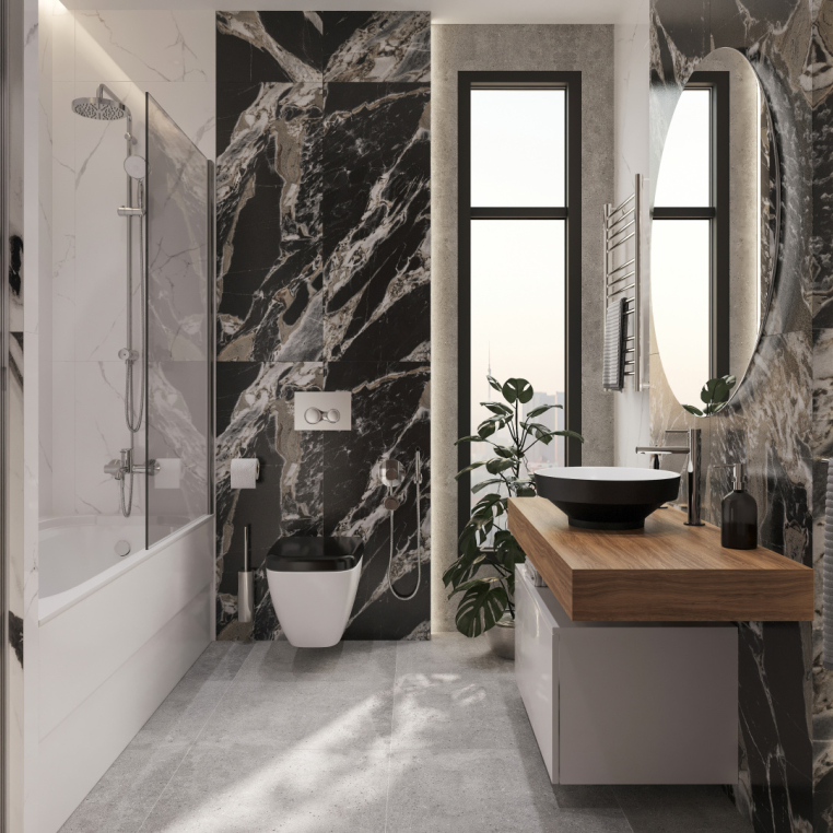 Мебель для ванной Stworki Ольборг 120 столешница дуб французский, без отверстий, c тумбой 80, с раковиной Vitra Water jewels