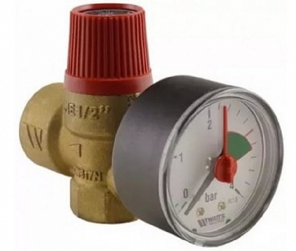 Клапан предохранительный Stout SVM с манометром, 1/2", 3 бара (SVS-0002-003015)