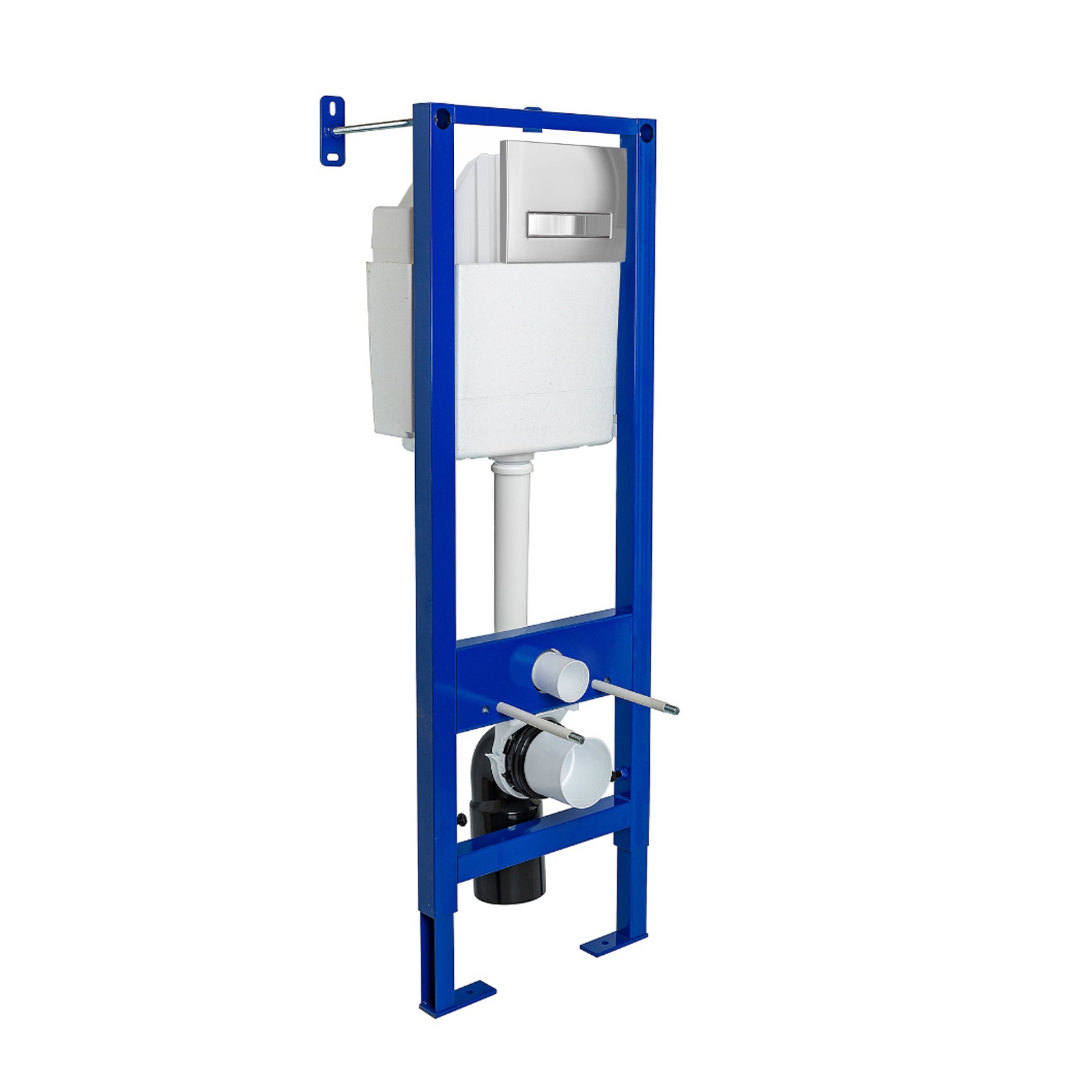 Инсталляция BERGES для скрытого монтажа унитаза АТОМ 410 кнопка Atom Line хром