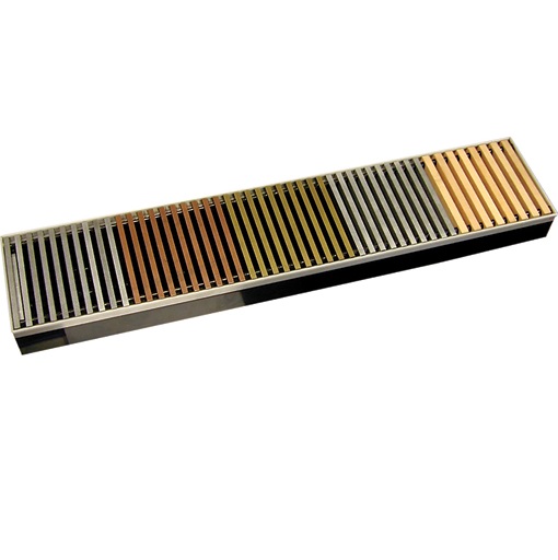 Декоративная решетка для конвекторов встраиваемых в пол 200х4200 Береза лакированная с шагом 10 мм (Т-046326)