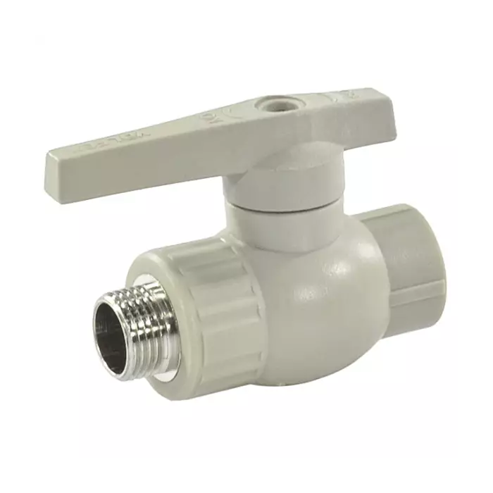 Кран шаровой PP-R серый Дн 20х1/2" НР VALFEX 10144220Г