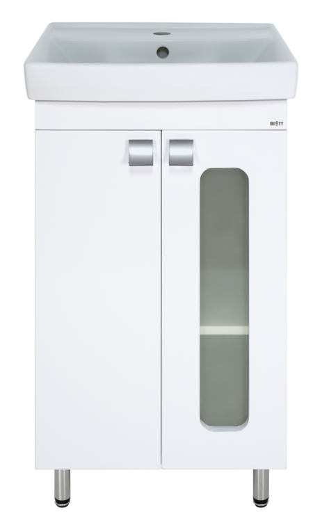 Тумба под раковину Misty Урал-50 Э-Ура-01050-021Н прямая со стеклом