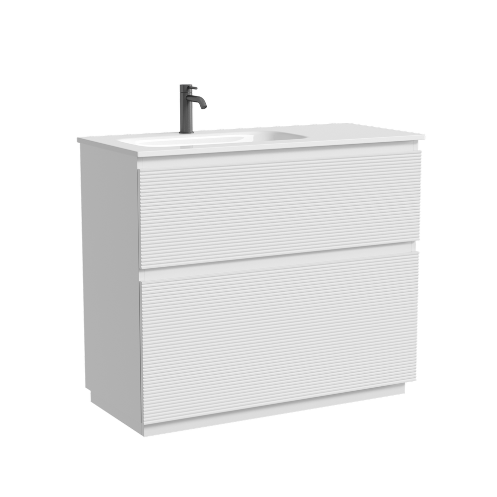 Тумба напольная SANCOS Folk Floor левая 995х445х850, c двумя ящиками оснащенными доводчиками, Bianco, арт.FL100FLW