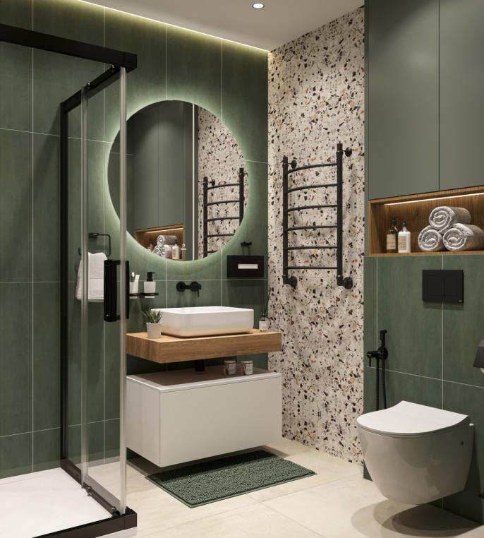 Мебель для ванной Stworki Ольборг 80 столешница дуб французский, без отверстий, с тумбой 80, с раковиной Stworki Soul 1 белой