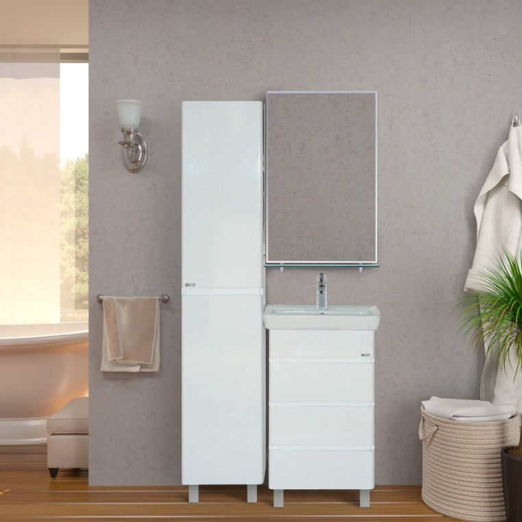 Комплект мебели Misty Прима 50 белая эмаль (П-При01050-011Д3Я+641594+П-Ири04050-01СвЛ)