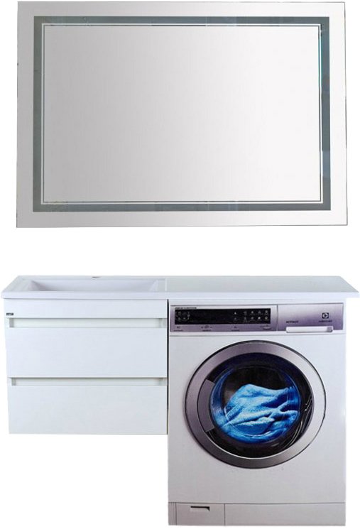 Комплект мебели Misty Фостер 55 подвесная, под стиральную машину (Э-Фос01055-012Я+5217120+П-Нео12080-2ПРСНКДВП)