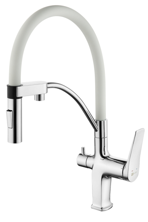 Смеситель для кухни LEMARK Comfort LM3074C-White с подключением к фильтру с питьевой водой