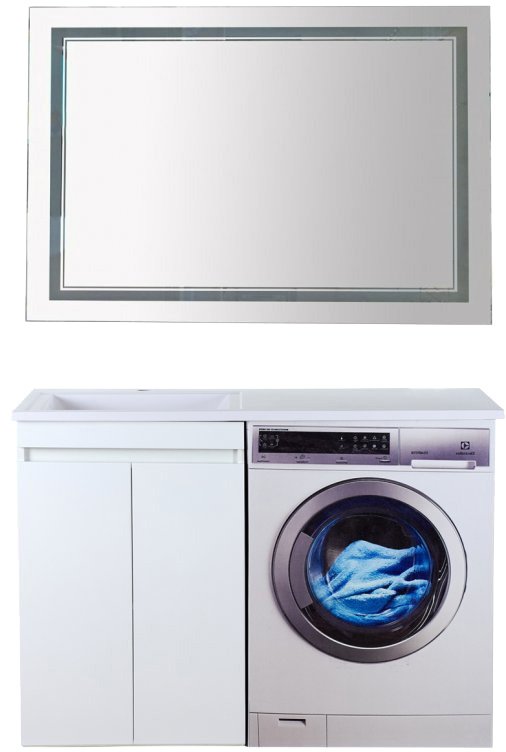 Комплект мебели Misty Фостер 55 напольная, прямая, под стиральную машину (Э-Фос01055-01Пр+5217120+П-Нео12080-2ПРСНКДВП)