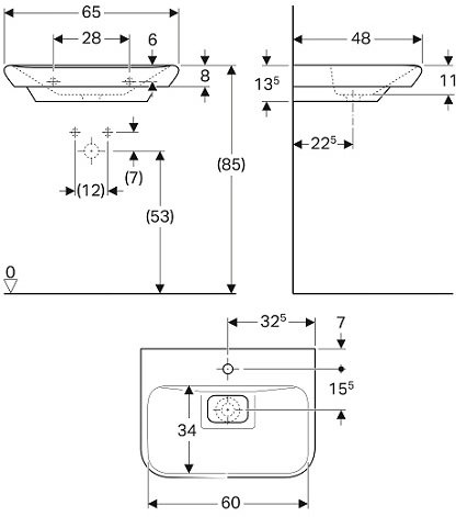 Раковина Geberit myDay 65x48 125465600