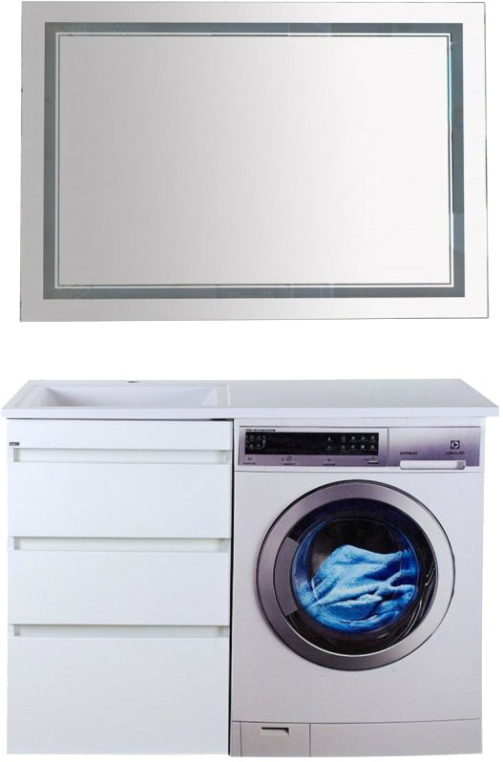 Комплект мебели Misty Фостер 55 напольная, под стиральную машину (Э-Фос01055-01Н3Я+5217120+П-Нео12080-2ПРСНКДВП)