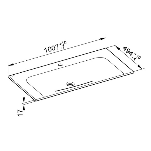 Мебельная раковина Keuco Plan 32970311001, 100,7x49,4