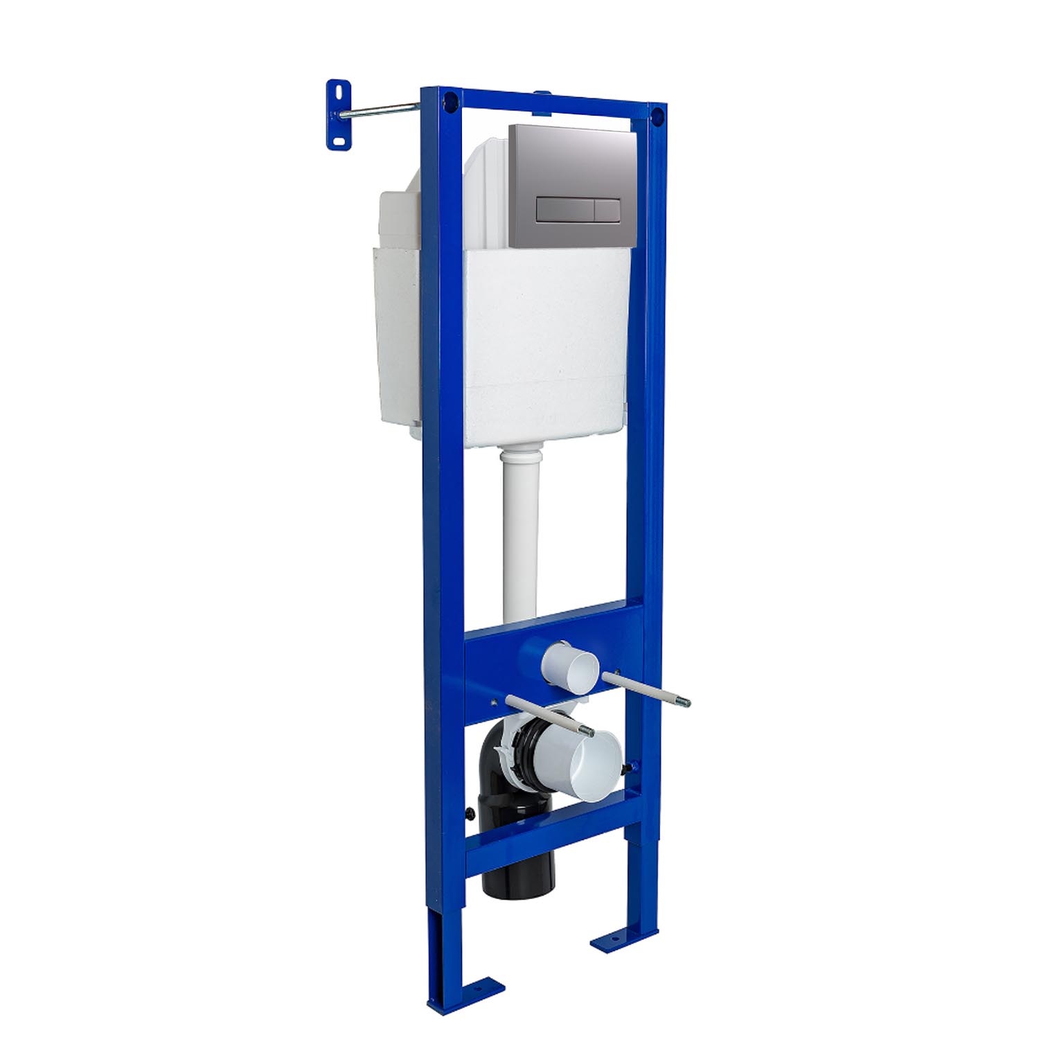 Инсталляция BERGES для скрытого монтажа унитаза АТОМ 410 кнопка Atom Line матовый хром