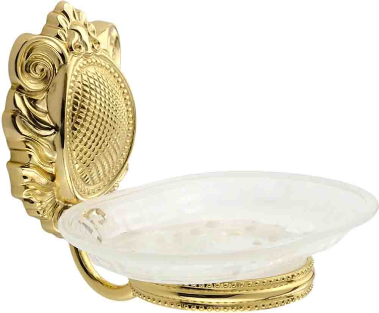 Мыльница настенная Migliore Cleopatra 16679 стекло прозрачное с матовым декором/золото