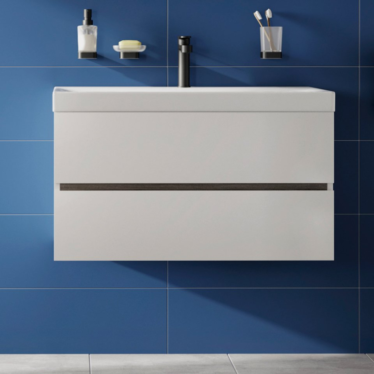 Тумба под раковину Aquanet Rosso 80 белая дуб рошелье (00267404)