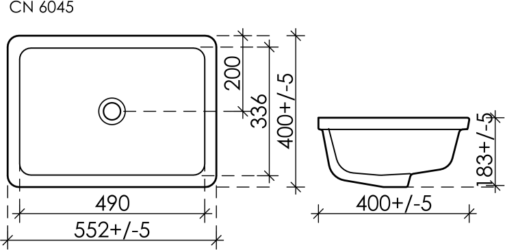 Раковина встраиваемая снизу под столешницу Ceramica Nova Element прямоугольная CN6045