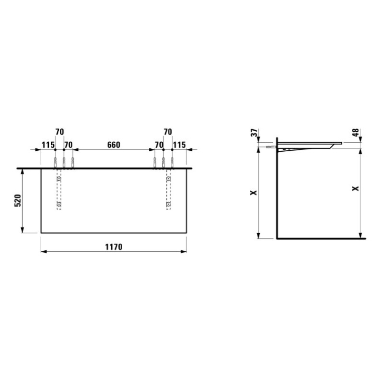 Столешница Laufen Space 4.1100.0.160.100.1