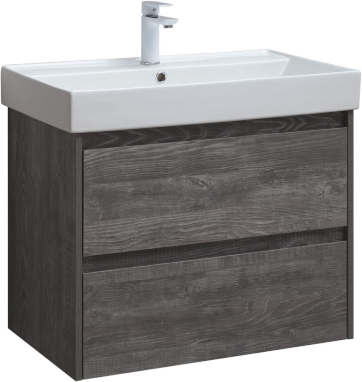 Тумба под раковину Aquanet Nova Lite 75 дуб серый (2 ящика) 00287890