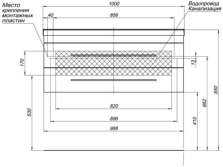 Комплект мебели для ванной Aquanet Нота NEW 100 белый (камерино) 00230303