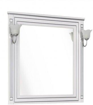 Зеркало Aquanet Паола 90x95 00181769 белый/серебро