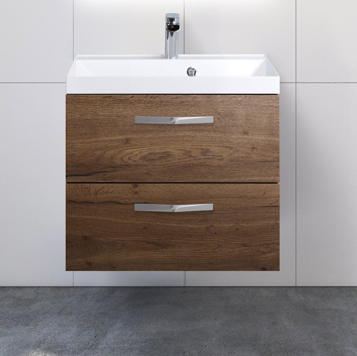 Тумба с раковиной BelBagno Aurora 60 rovere tabacco (AURORA-600-2C-SO-RT+BB600/450-LV-MR-AST+8.1135.192160.42)
