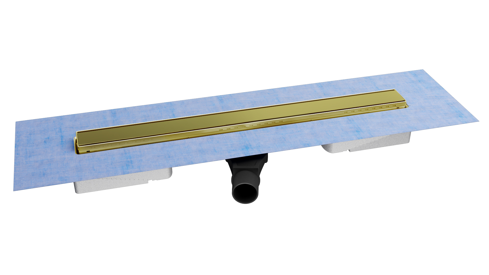 Желоб BERGES водосток напольный B1 Keramik 600 нержавеющая сталь, решетка бронза, S-сифон D50 боковой