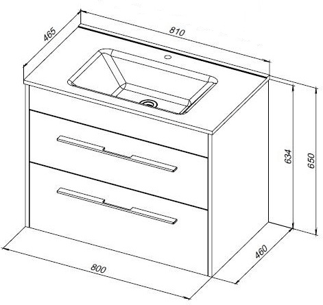 Мебель для ванной Aquanet Августа 80 белый (ручка хром) 00281159