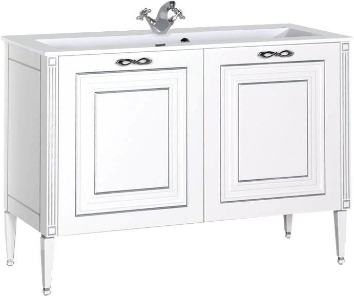 Тумба с раковиной Aquanet Паола 120 белая (181763+00164747)