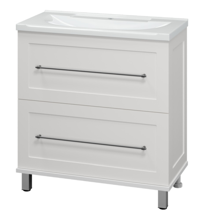 Тумба под раковину Misty Марта 80 с 2 ящ. белый