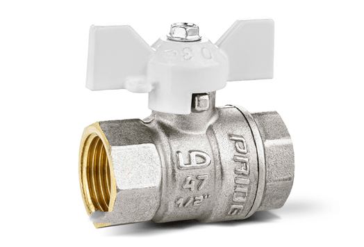 Кран шаровой LD 1/2" ВВ (бабочка) серия Pride 47.15.B-B.Б (white) (47.15.В-В.Б (white))