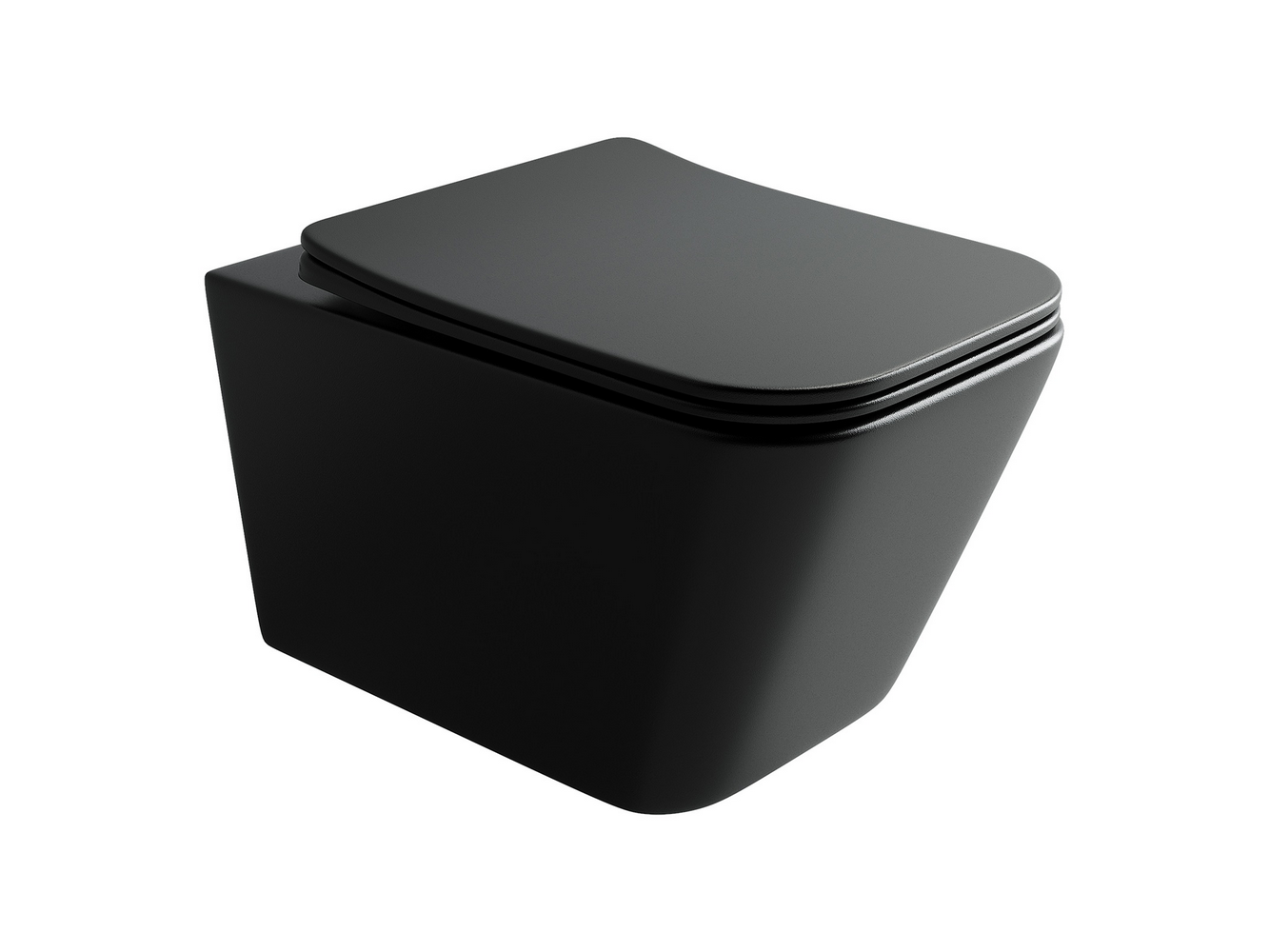 Подвесной унитаз Metric Rimless, глубокий смыв, с крепежом для полностью скрытого монтажа, ультра тонким с сидением и крышкой с функцией плавного закрытия, дюропласт