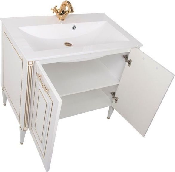 Мебель для ванной Aquanet Паола 90 белый/золото (литьевой мрамор) 00187844