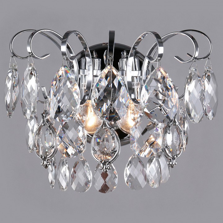 Накладной светильник Eurosvet Crystal 10081/2 хром/прозрачный хрусталь Strotskis