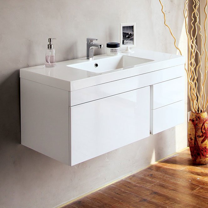 Тумба под раковину BelBagno Luce 100 bianco lucido (BB1000VAC/BL)