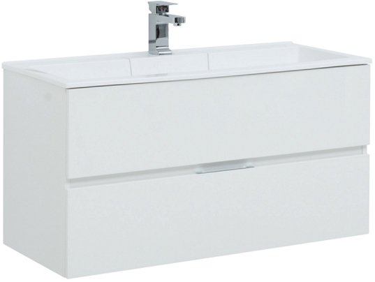 Тумба с раковиной Aquanet Алвита 100 белая (235341+00222717)