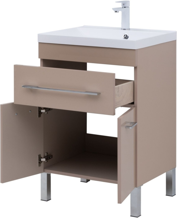 Тумба под раковину Aquanet Верона 60 капучино (1 ящик, 2 дверцы) 00304534