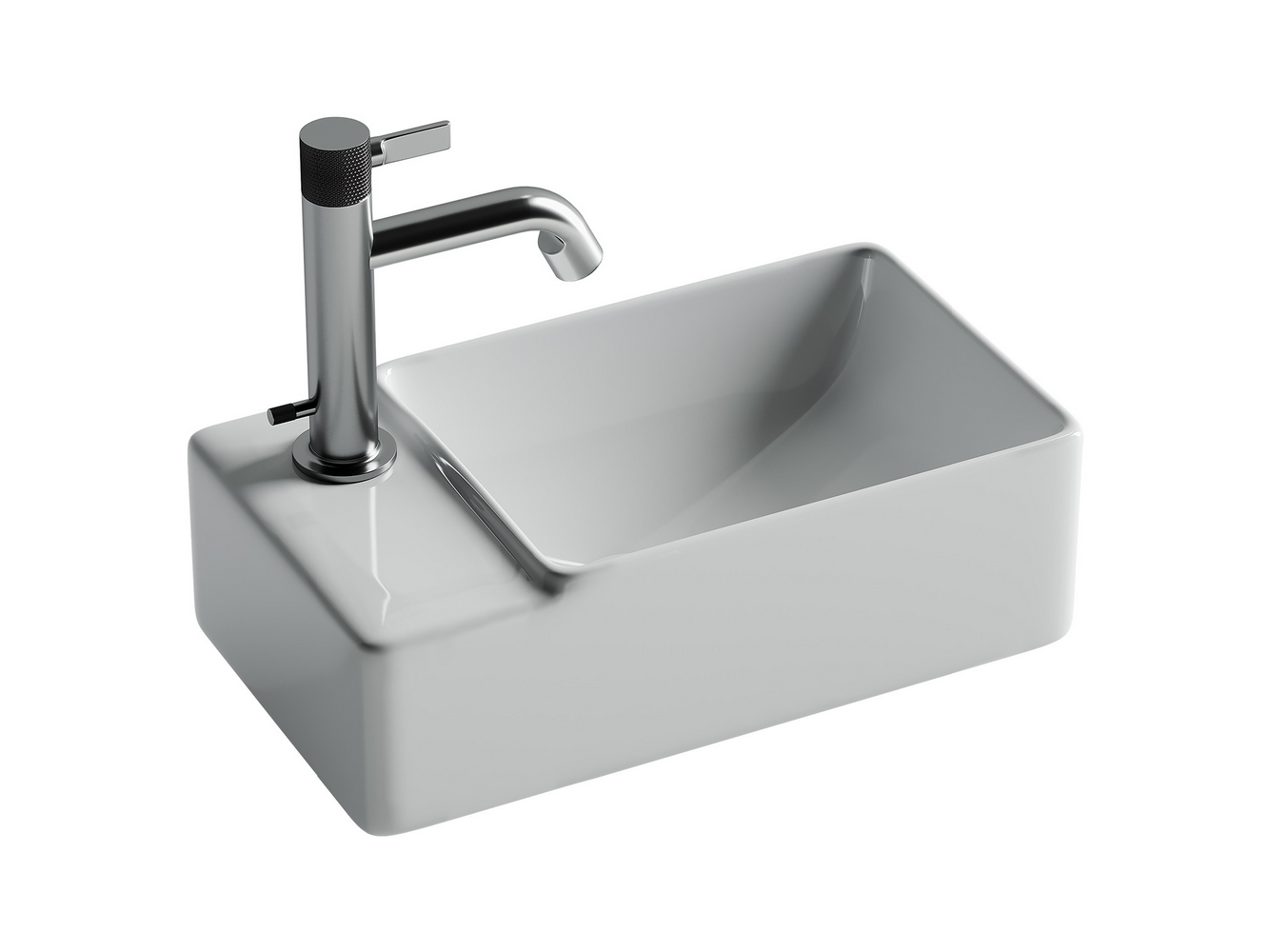 Умывальник подвесной прямоугольный (чаша справа, отверстие под смеситель слева) Element 395x220x125мм