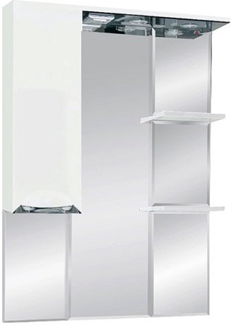 Зеркальный шкаф с подсветкой L Misty Жасмин 75 П-Жас02075-011СвЛ белая эмаль