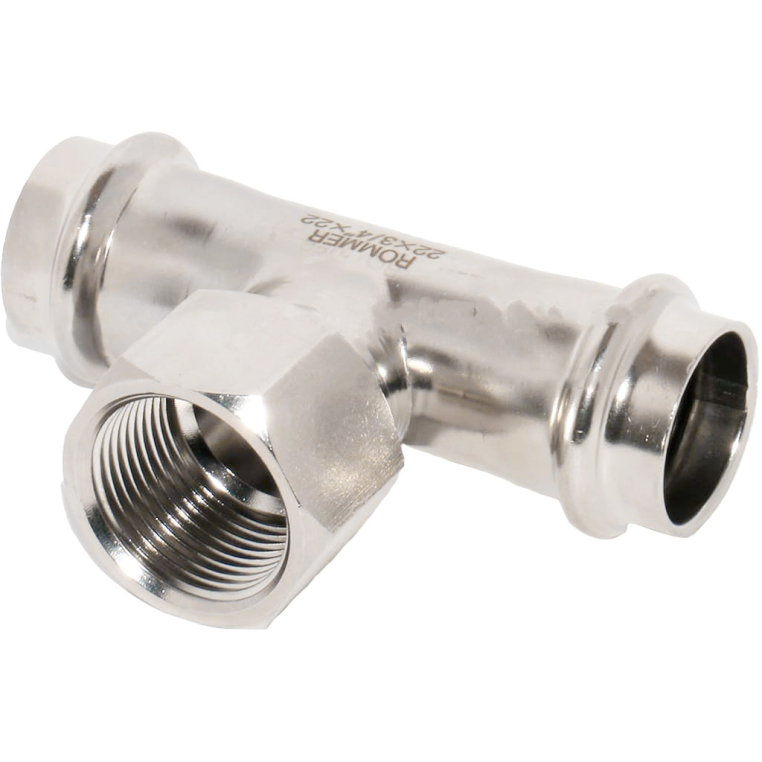 RSS-0015-000541 ROMMER Тройник-переходник ВПр-ВР, 54х1, из нержавеющей стали прессовой