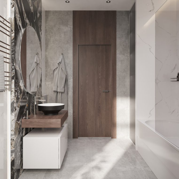 Мебель для ванной Stworki Ольборг 80 столешница дуб карпентер, без отверстий, с тумбой 80, с раковиной Vitra Water jewels