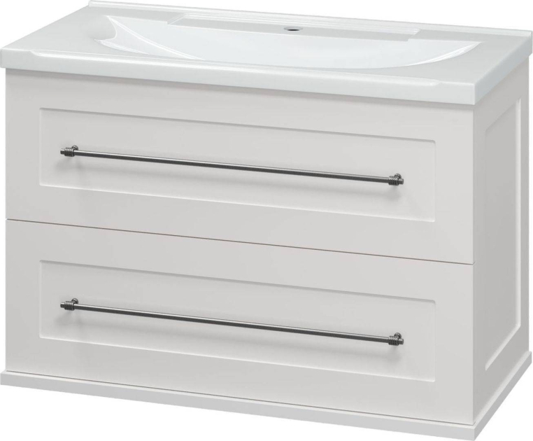 Тумба под раковину Misty Марта 80 с 2 ящ. подвесная белый