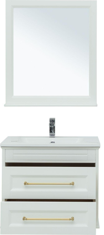 Мебель для ванной Aquanet Бостон М 80 белый (ручки золото, раковина Бостон) 00281193
