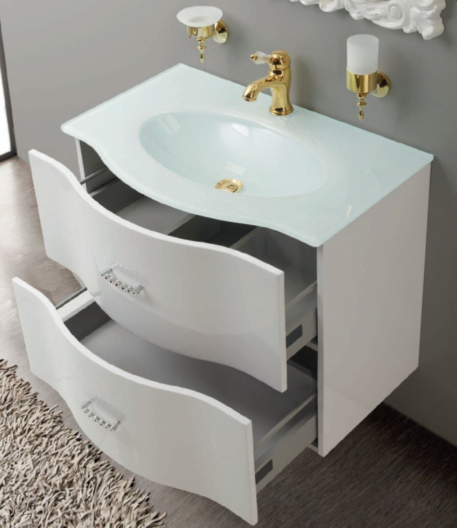 Раковина Cezares Petalo 77 см PETALO-BIANCO-800-VTR