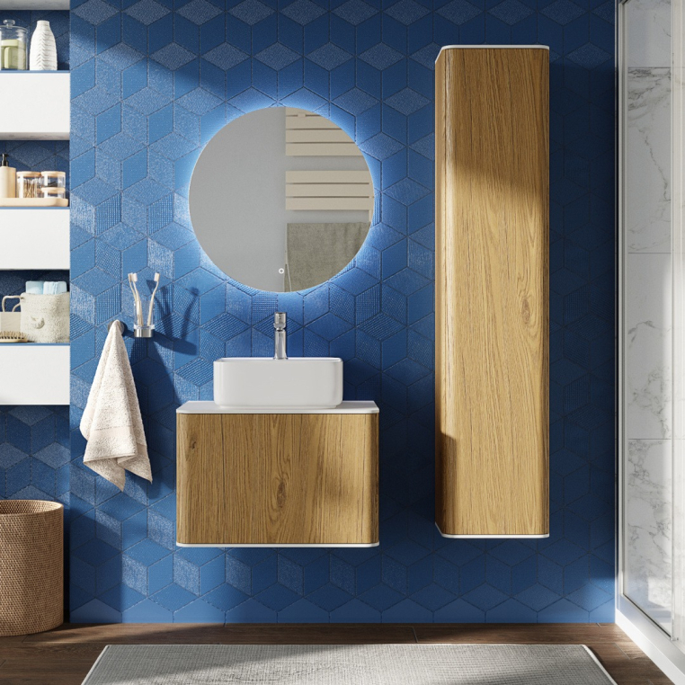 Мебель для ванной Stworki Ноттвиль 60 дуб верона, без выреза под смеситель