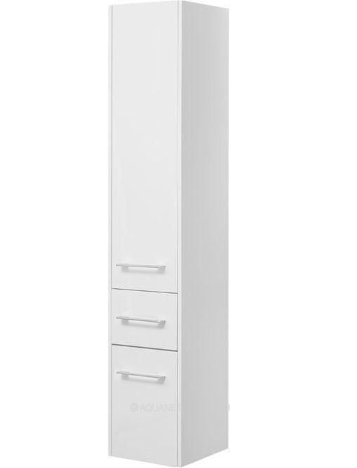 Шкаф-пенал для ванной Aquanet Августа 35 L белый (ручки хром) 00274026