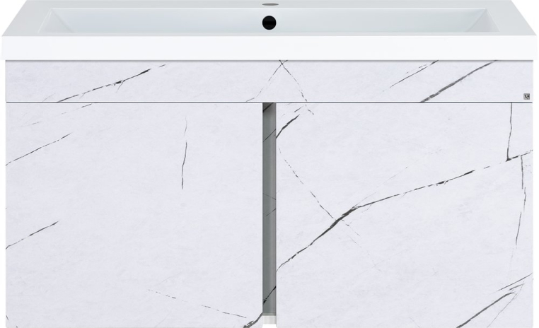 Тумба с раковиной Misty Торос 100, белый мрамор (П-Тор01100-0521Пр+4627173210331)