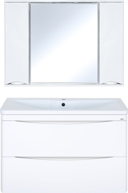 Комплект мебели Misty Атлантик 100 подвесная. белая (П-Атл-01100-011П2Я+4623723685680+П-Элв-01105-011)