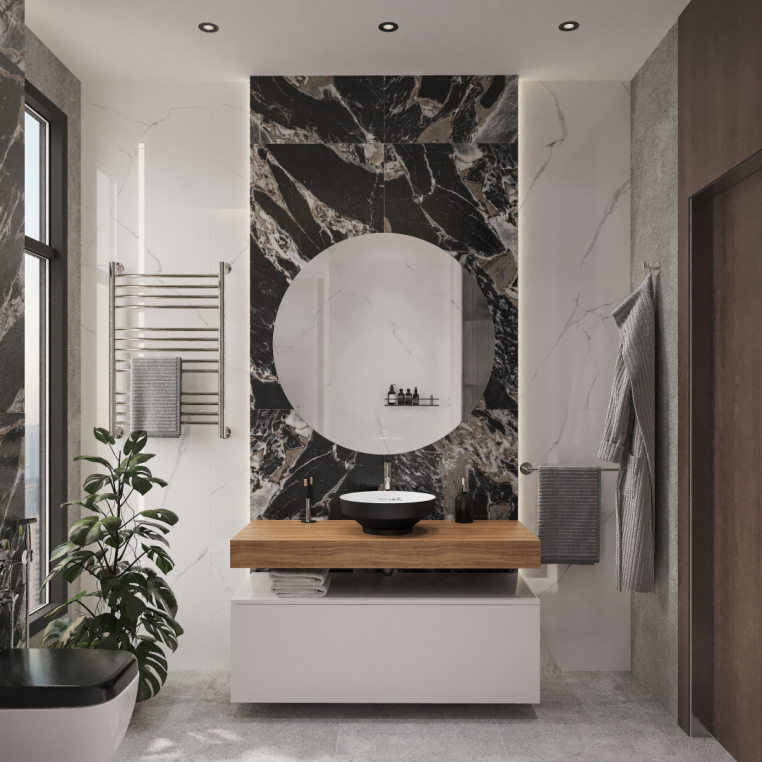 Мебель для ванной Stworki Ольборг 120 столешница дуб французский, без отверстий, 2 тумбы 60, с раковиной Vitra Water jewels