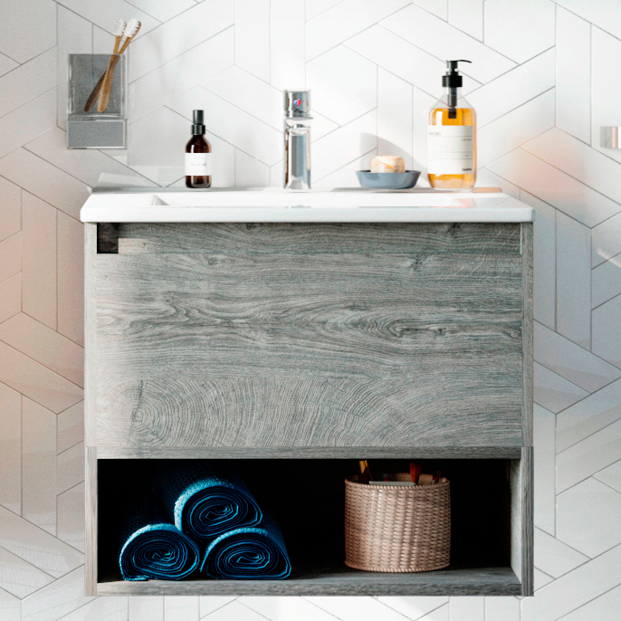 Тумба с раковиной Stworki Карлстад 60 дуб рошелье