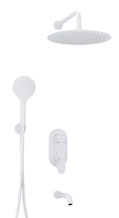 Встраиваемый комплект для ванны WasserKraft Mindel A85161 с верхней душевой насадкой, лейкой и изливом